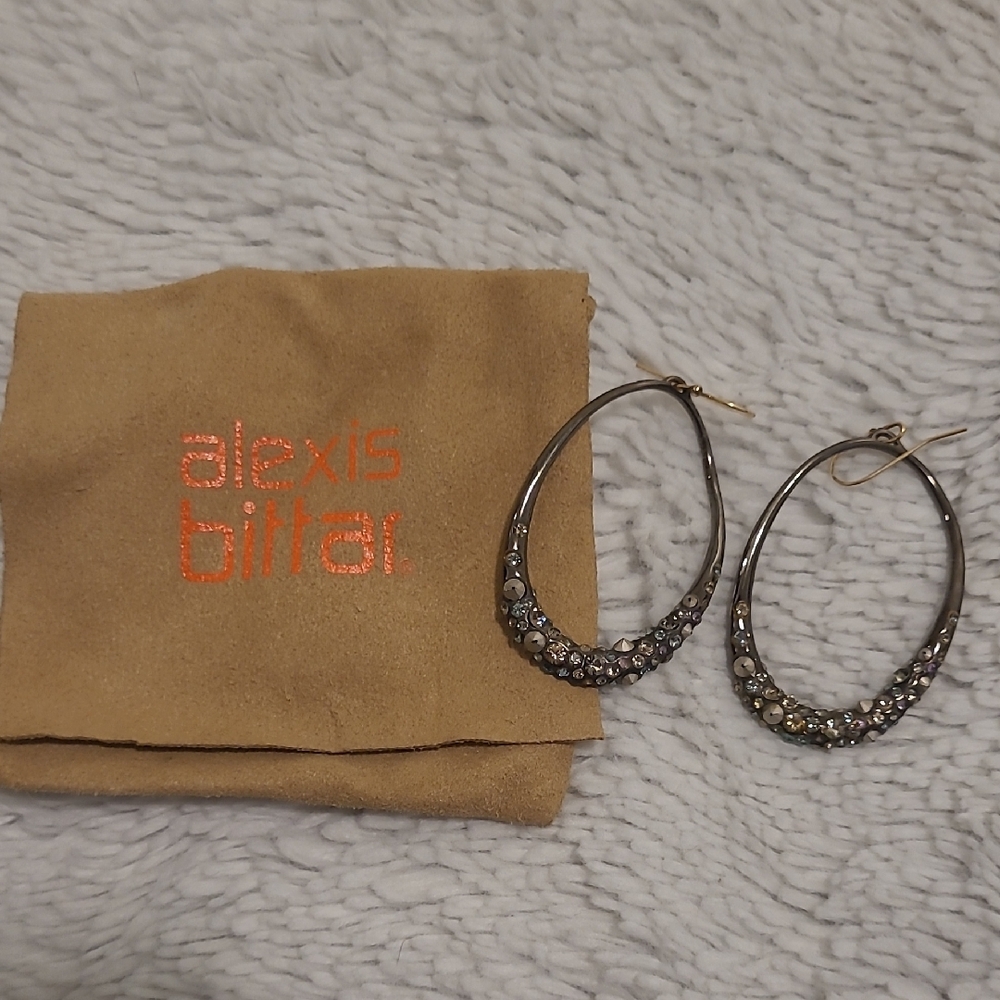 Alexis Bittar Oval Hoop Encrusted Earrings